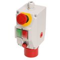 Starter K3100 with motor protection switch ISKRA MS25 With emergency stop, undervoltage release Uc: 400 V/50 Hz, Rotary field detection and red signal light, CEE-shrouded plug, M 20 cable gland