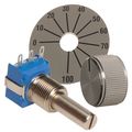 Poti set consists of a 2 W 2.5 k Bourns potentiometer, rotary knob and scale