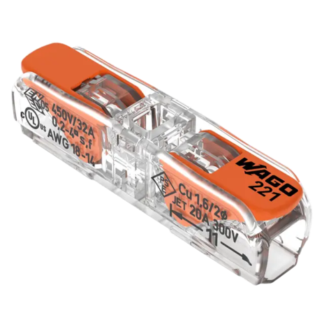 WAGO through connector 1-pole, for 2 conductors WAGO through connector 1-pole, for 2 conductors