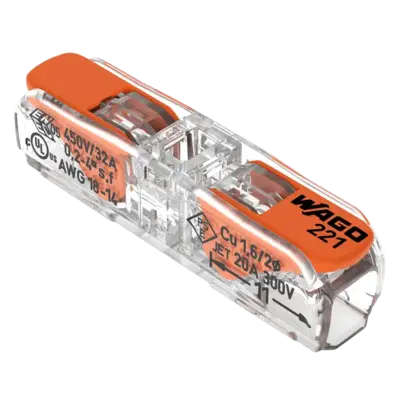 WAGO through connector 1-pole, for 2 conductors WAGO through connector 1-pole, for 2 conductors