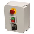 Switch three-phase 400 V up to 5.5 kW (optional up to 7.5 kW) With overload protection, mains switch, electronic brake Phase Brake Type 306. Control voltage 400 V. Protection against autonomous restart after voltage recovery